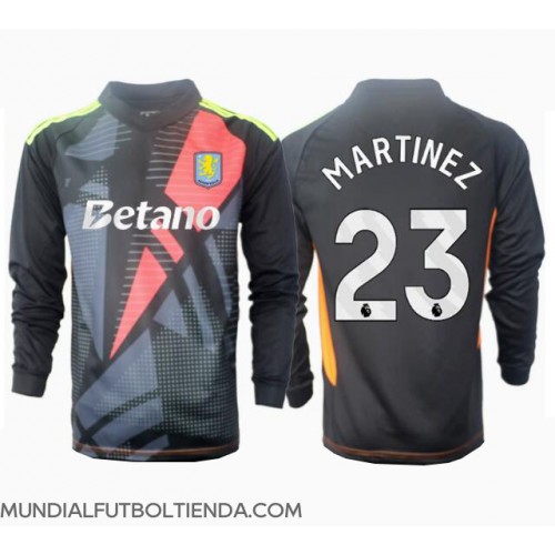 Camiseta Aston Villa Emiliano Martinez #23 Portero Segunda Equipación Replica 2024-25 mangas largas